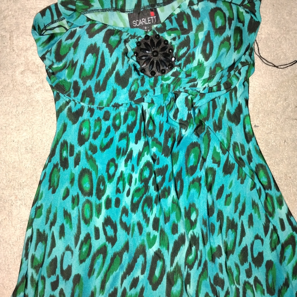 Scarlett Green and Black Leopard Print Dress